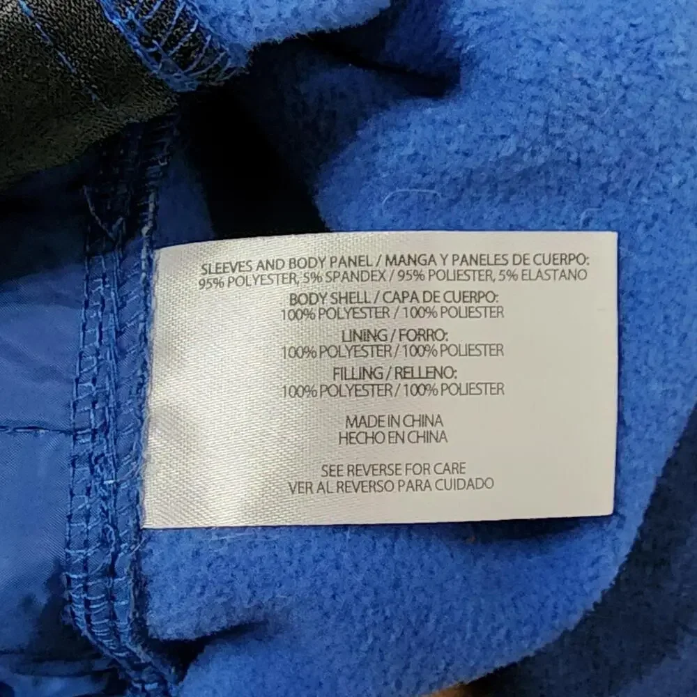 Orvis Jacket Mens Large Blue Quilted Fleece Full Zip Insulated Outdoor Hiking